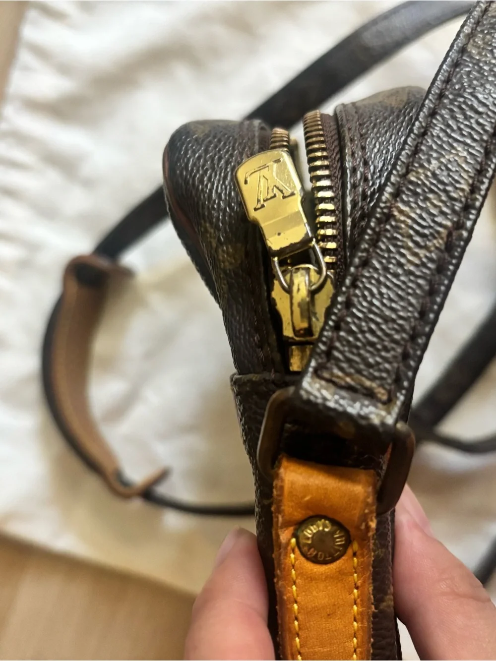 Louis Vuitton Monogram Canvas Messenger Crossbody in Brown and Tan